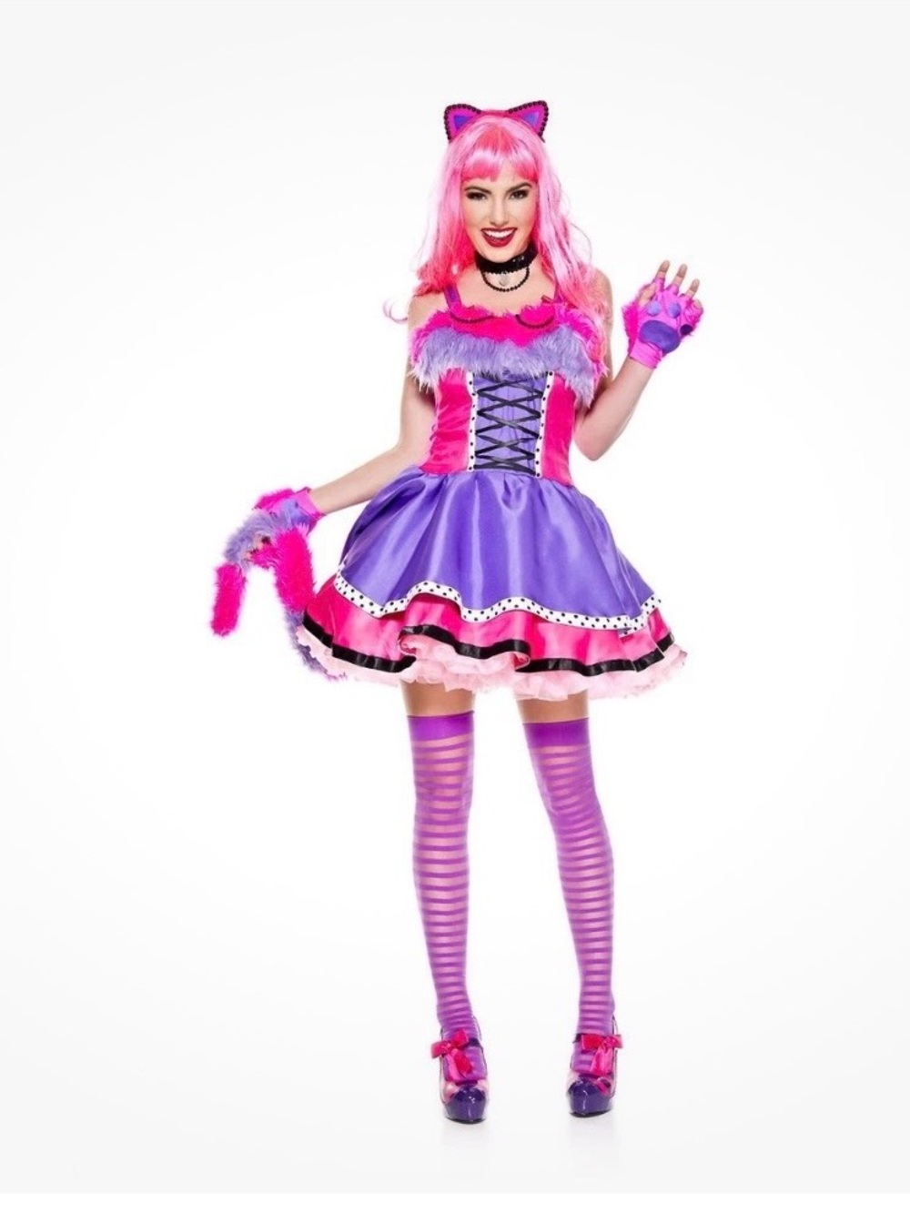 Music Legs Wonderland Kitty Cheshire Cat Costume